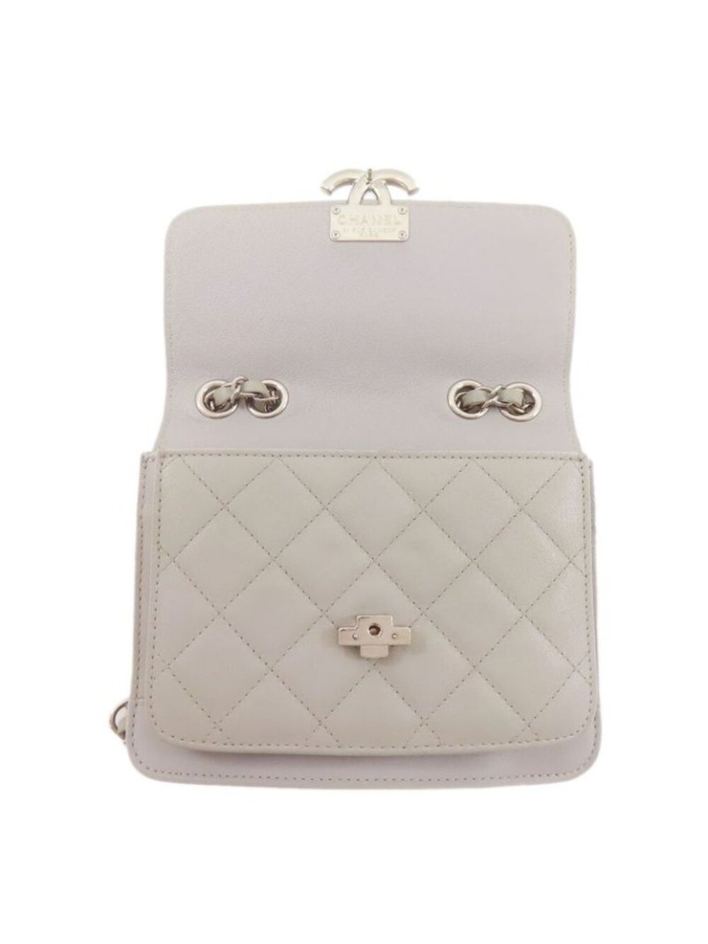 Chanel Half CC Logo Silver Shoulder Bag - Picture 5 of 15